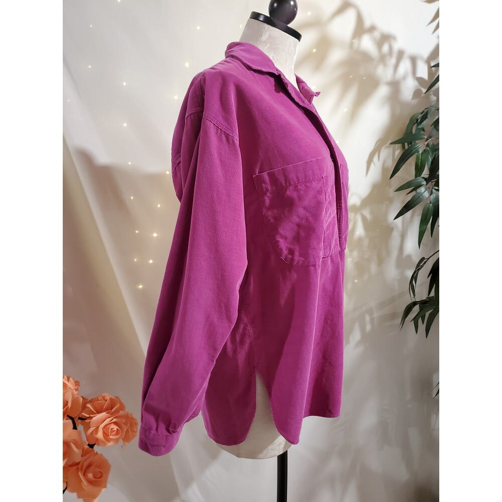 Vtg Patagonia Womens Fine Wale Corduroy Button Shirt Size M Utility Pockets Pink - Picture 2 of 10